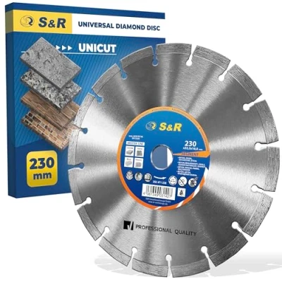 Obrázek S&amp;R diamantový řezný kotouč 230 x 22,2 mm profesionální, pro oddělení stavebních materiálů, betonu, přírodního kamene, cihel, zdiva, dlouhá životnost