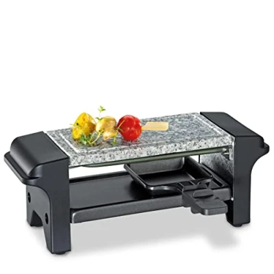 Obrázek Küchenprofi raclette TWIN, s kamennou deskou, pro dvě grilovací deskou ze žuly, stolní gril 2 osoby, potažené pánvičky, mini
