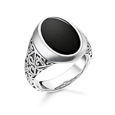 Obrázek THOMAS SABO Unisex, pánský prsten černý 925 sterlingové stříbro, černěný TR2242 698 11, Ušlechtilý kov, Bez