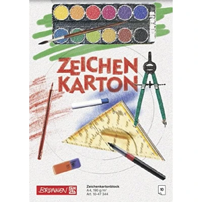 Obrázek Brunnen 1047344 kreslicí kartonový blok (A4, 190 g/m², 10 listů, lepená hlavou)