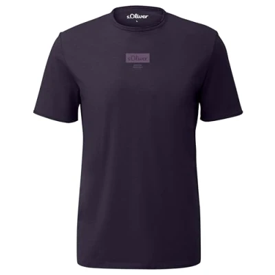 Obrázek s.Oliver Herren 2150054 T Shirt mit Logo Print, 4868 Lila, XXL