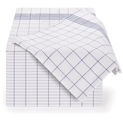 Obrázek Blumtal 10dílná sada prémiových utěrek na nádobí kvalitní ručníky nádobí, 100% bavlna, modře kostkované, 50 x 70 cm