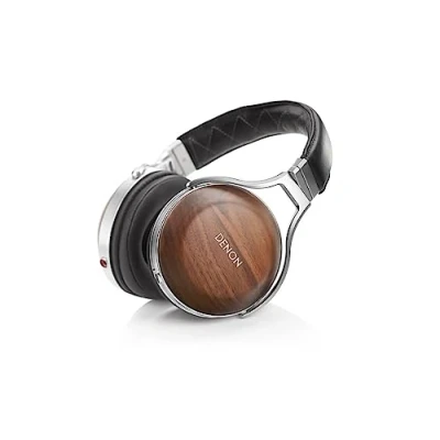 Obrázek Denon AH D7200 Premium Over Ear sluchátka s náušníky z ořechového dřeva, Hi Fi audio, 50mm ovladač FreeEdge, odnímatelný měděný kabel 7N, černá