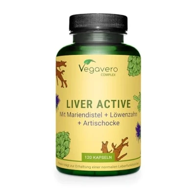 Obrázek Komplex játra Vegavero® ostropestřec mariánský, artyčok, pampeliška, cholin a čekanka s silymarinem cynarinem vysoce dávkované extrakty metabolismus tuků* Vegan &amp; bez přísad 120