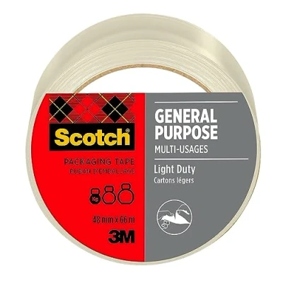 Obrázek Scotch Průhledná balicí páska, 1 role odolné pásky, 48 mm x 66 m ideální pro uzavírání balíků a přepravních kartonů