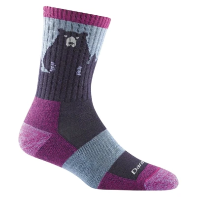 Obrázek Darn Tough Ponožky dámské Micro Crew Lightweight with cushion Velikost ponožek: L (41 42,5) / Barva (vzor): bear town purple