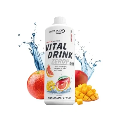 Obrázek Best Body Nutrition Vital Drink ZEROP® Mango grapefruit, originální nápojový koncentrát sirup bez cukru, 1:80 vydává 80 litrů hotového nápoje, 1000 ml