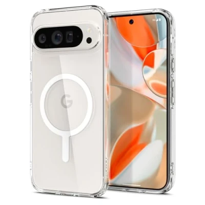 Obrázek Spigen Ultra Hybrid OneTap Metal Ring MagFit Hülle für Google Pixel 9 Pro und [Made for Google] kompatibel mit MagSafe magnetischem Zubehör Weiß