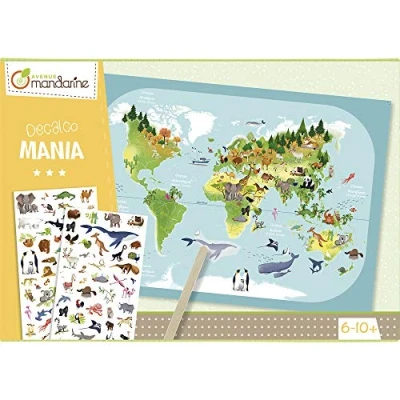 Obrázek Avenue Mandarine Kreativní sada KC042C (Decalcomania s 1 mapou světa z kartonu a 2 archy stírací obrázky, ideální pro objevování radostí), balení