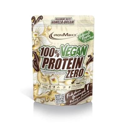Obrázek 100% Vegan Protein Zero prášek bez cukru 500 g Vanilla Dream Lahodný High Shake s 22 proteiny ze 4 zdrojů bílkovin