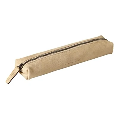 Obrázek Clairefontaine 103511C Schlampermäppchen (Flying Spirit aus Leder, klein, rund, 19,5 x 4,5 2,3cm) 1 Stück beige