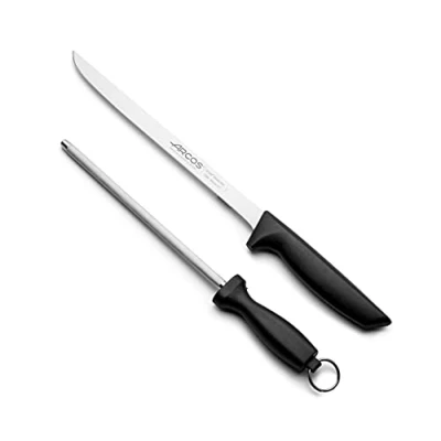 Obrázek Arcos Serie Niza Messerset Schinken (Messer + Wetzstahl) Klinge Nitrum Edelstahl HandGriff Polypropylen Farbe Schwarz