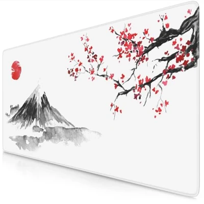 Obrázek CSL Computer TITANWOLF XXL Speed Gaming podložka pod myš 900 x 400 mm na stůl Large Size zlepšuje přesnost a rychlost Ink Sakura 4