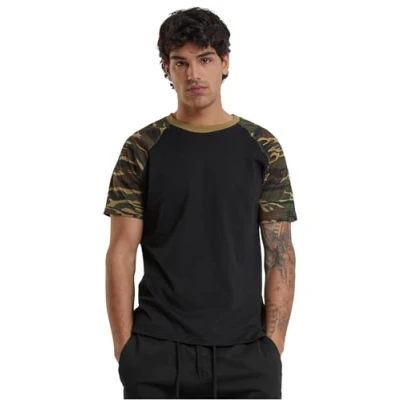 Obrázek Urban Classics Raglan Contrast Triko s potiskem, Muži, Velikost: Small, Black/ ochre
