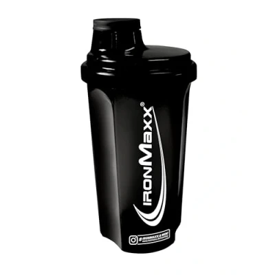 Obrázek IronMaxx Proteinový šejkr Night Black 700 ml se šroubovacím uzávěrem, sítkem a měřící stupnicí odolný proti vytečení, vhodný do myčky bez změkčovadel BPA DEHP