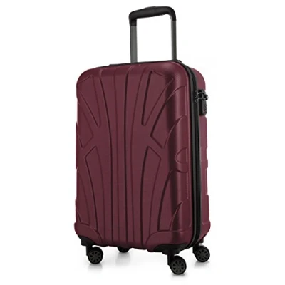 Obrázek suitline Kufr na kolečkách ve 3 velikostech, sada kufrů skořepinový cestovní (55 cm, 66 76 cm) dvojitá kolečka, Burgundská,
