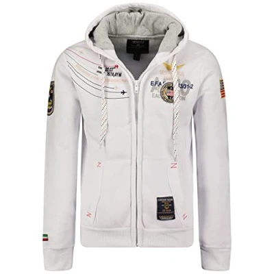 Obrázek Geographical Norway Pánská mikina s kapucí Faero Special, bílá
