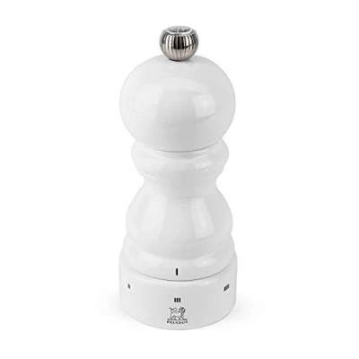 Obrázek PEUGEOT Paříž ruční mlýnek na sůl, nastavení stupně mletí a Select, výška: 12 cm, dřevo, bílá, 27797