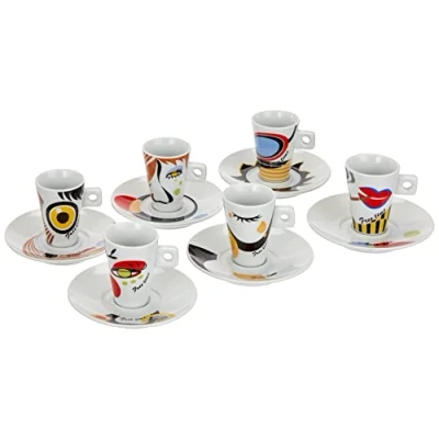 Obrázek Talíř, porcelán, šálek na espresso 12dílná sada, dekorace