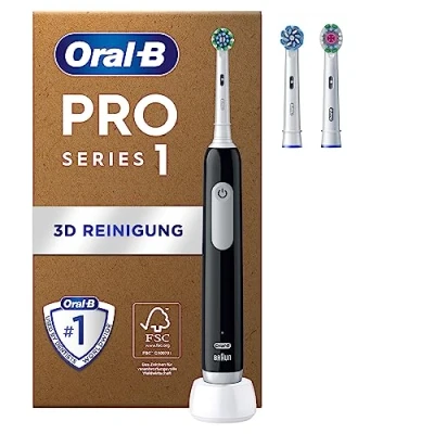 Obrázek Oral B Pro Series 1 PLUS Edition Elektrische Zahnbürste/Electric Toothbrush, 3 Aufsteckbürsten, Putzmodi für Zahnpflege, Designed by Braun, black