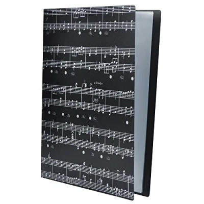 Obrázek PUNK A4 Velikost hudební tabulka složka uložení dokumentů pořadač 40 kapes (Music Sheet Black)