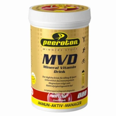 Obrázek Peeroton MVD Minerální vitamínový nápoj třešeň, elektrolytový prášek s 5 podstatnými elektrolyty plus zinek, hořčík a vitamín C pravidelně užívejte posilujte imunitní systém, 300 g