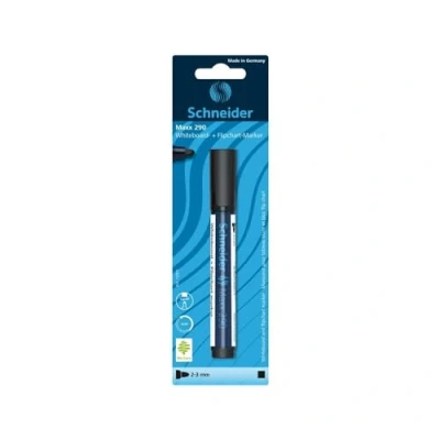 Obrázek Schneider Popisovač Maxx 290 (pro bílé tabule a flipcharty, kulatá špička 2 3 mm tloušťka čáry, lze beze zbytku otírat suchem, silná barevně intenzivní) 1 blistrová karta, černá
