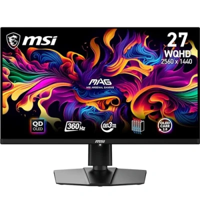 Obrázek MSI MAG 271QPX QD OLED 26,5 palců WQHD herní monitor 2560 x 1440 Quantum Dot panel, 360Hz / 0,03 ms, 99,1 % DCI P3, PCI E≤2, DisplayHDR True Black 400 DP 1.4a, HDMI 2.1, USB Type C