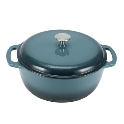 Obrázek Amazon Basics Kulatý hrnec na dušení ze smaltované litiny SX 75QTH, 6,9 l, šedý