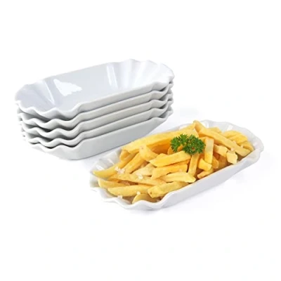 Obrázek Porcelánová miska na hranolky 20 cm v lepenkovém vzhledu