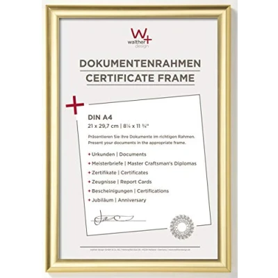 Obrázek walther design Fotorámeček zlatý 21 x 29,7 cm (DIN A4) Trendstyle plastový rám KP130G