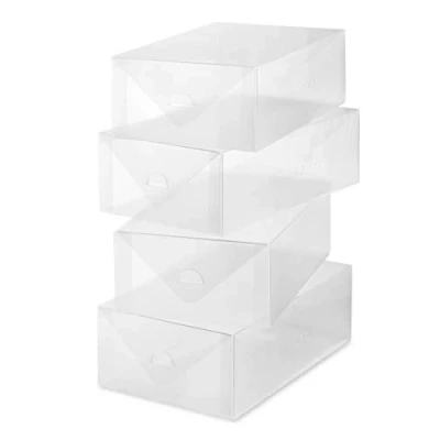 Obrázek Whitmor Women&#039;s Shoe Box Set of 4 Clear Vue Damen Schuhbox 4er Set, Kunststoff, weiß,