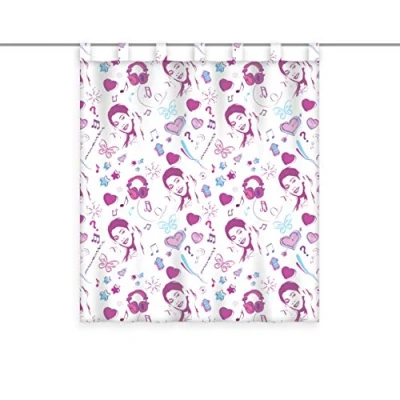 Obrázek Závěsná šála Herding Disney`s Violetta, velikost 140 x 160 cm vč. 10 poutko, průhledný polyester, barevná One Size