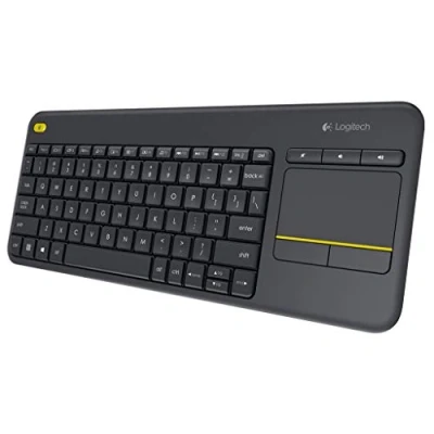 Obrázek Logitech K400 Plus bezdrátová dotyková TV klávesnice s integrovaným touchpadem, belgické rozložení AZERTY černá