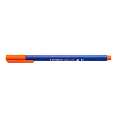 Obrázek STAEDTLER Fixy triplus color, oranžové, trojhranné, stabilní, neohromující špička, šířka linky cca 1 mm, vhodné pro děti, vysoká kvalita Made in Germany, 10 fibre tip pens v kartonovém pouzdře, 323 4