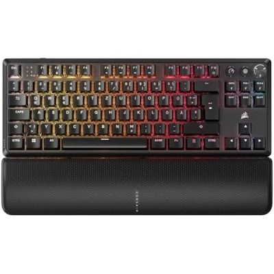 Obrázek Corsair K70 CORE TKL WIRELESS RGB mechanická herní klávesnice Tenkeyless předmazané lineární spínače MLX Red v2 SOCD dvouvrstvé tlumení zvuku ABS Keycaps QWERTZ DE černá