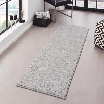 Obrázek Hanse Home Čistý koberec do obývacího pokoje s krátkým vlasem robustní ložnice, jednobarevný, moderní pro jídelnu, obývací pokoj, dětský chodbu, ložnici, kuchyň šedý, 80