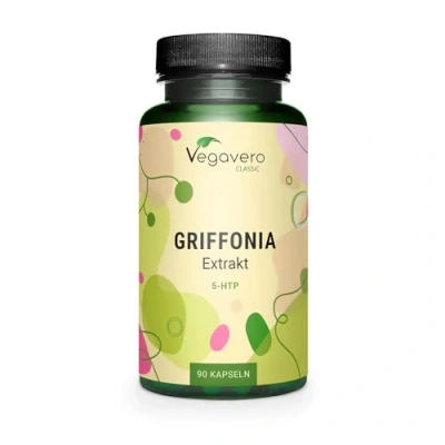 Obrázek 5 HTP 200 mg kapsle extrakt ze semen Griffonia Simplicifolia z Afriky Vegan laboratorně testováno bez přísad německá výroba Vegavero®