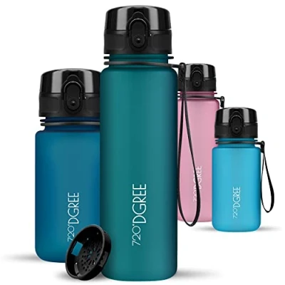 Obrázek 720DGREE Dětská láhev 500 ml &quot;uberBottle&quot; soft Touch + sítko zabezpečená proti vytečení, bez BPA do školy, na sport, fitness vodu z tritanu úzká, lehká, odolná nárazu,