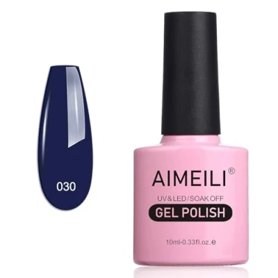 Obrázek AIMEILI UV LED gelový lak odstranitelný na nehty modrý gel Polish Navy Seals (030) 10 ml