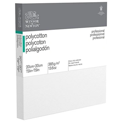Obrázek Winsor &amp; Newton 6206008 Profesionální klínový rám z bavlněné směsové tkaniny, 385 g/m², 3násobně natřený, střední zrnitost, ideální pro olejové barvy a akrylové 20 x cm