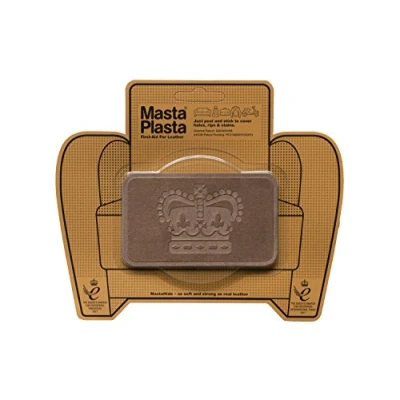 Obrázek MastaPlasta Premium Wildleder Flicken Selbstklebend Braun 10cm x 6cm. Design: Krone. Dekoration oder Reparatur für Sofas, Autositze, Handtaschen, Jacken