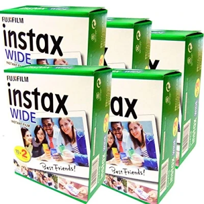Obrázek Fujifilm Instax Wide sada s 5 boxy po 20 rolích (100 obrázků ve velkém formátu) pro instantní fotoaparát Fuji 210 200, 100, 300