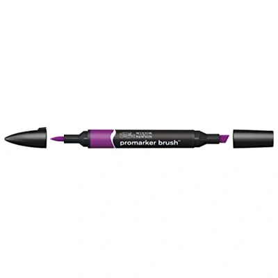 Obrázek Winsor &amp; Newton 0204197 BrushMarker (pro výkresy, kaligrafii, design a rozvržení, kreslení beze šmouh s klínem špičkou štětce) švestková
