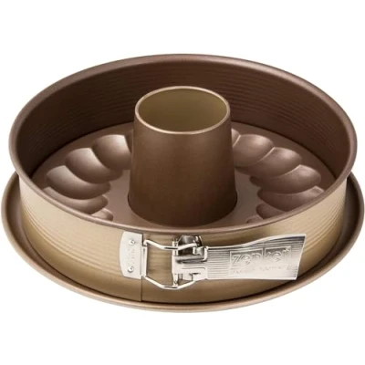 Obrázek Zenker pečicí forma 7352 Mojave Gold Ø 26 cm stylová s plochým a trubkovým dnem, mahagon/zlato, vyrobeno v Německu