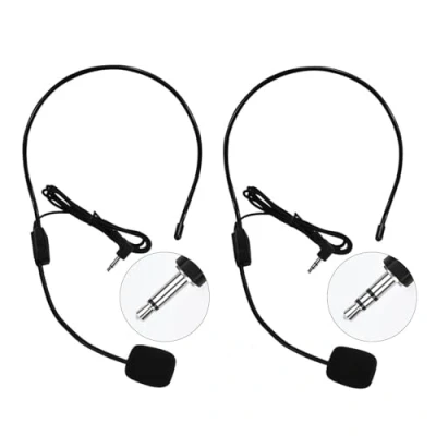 Obrázek Huacam Yypj pro 02 sluchátka s mikrofonem, nažehlovací sluchátka, Černá (Standard zdířka konektor 3,5 mm) Opaskové pouzdro MIC Systems (2 x Headset mikrofon)