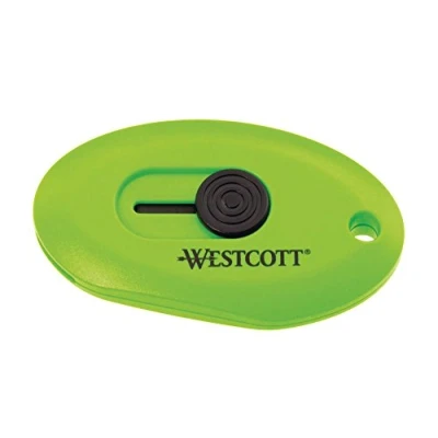 Obrázek Westcott E 16474 00 Mini řezačka s keramickou bezpečnostní čepelí, automaticky zatahovací a integrovaným magnetickým držákem, zelený