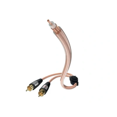 Obrázek inakustik 00308275 Star Y subwooferový kabel Vysoce kvalitní subwooferu s průměrem kabelu 6,0 mm 7,5 m průhledný těsné stínící pletivo proti vnějším rušivým vlivům pozlacené kontakty