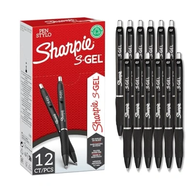 Obrázek SHARPIE s gelové tužky střední hrot (0,7 mm) pero černým inkoustem 12 kusů