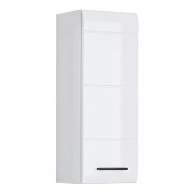 Obrázek trendteam smart living Závěsná skříň nástěnná skříňka koupelna Skin rozměry montáže (ŠxVxH) 30 x 77 23 cm barva bílá vysoký lesk 111650101